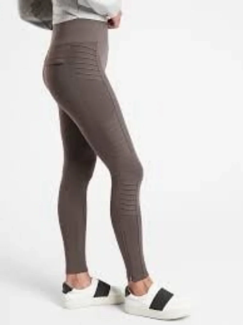 ATHLETA Delancey Moto Tight Women's Size Medium Legging Pockets Stretch Brown
